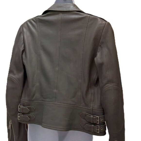 BELSTAFF Taupe MARVINGT LEATHER JACKET Sz 42 US size 4-6 - Picture 12 of 16